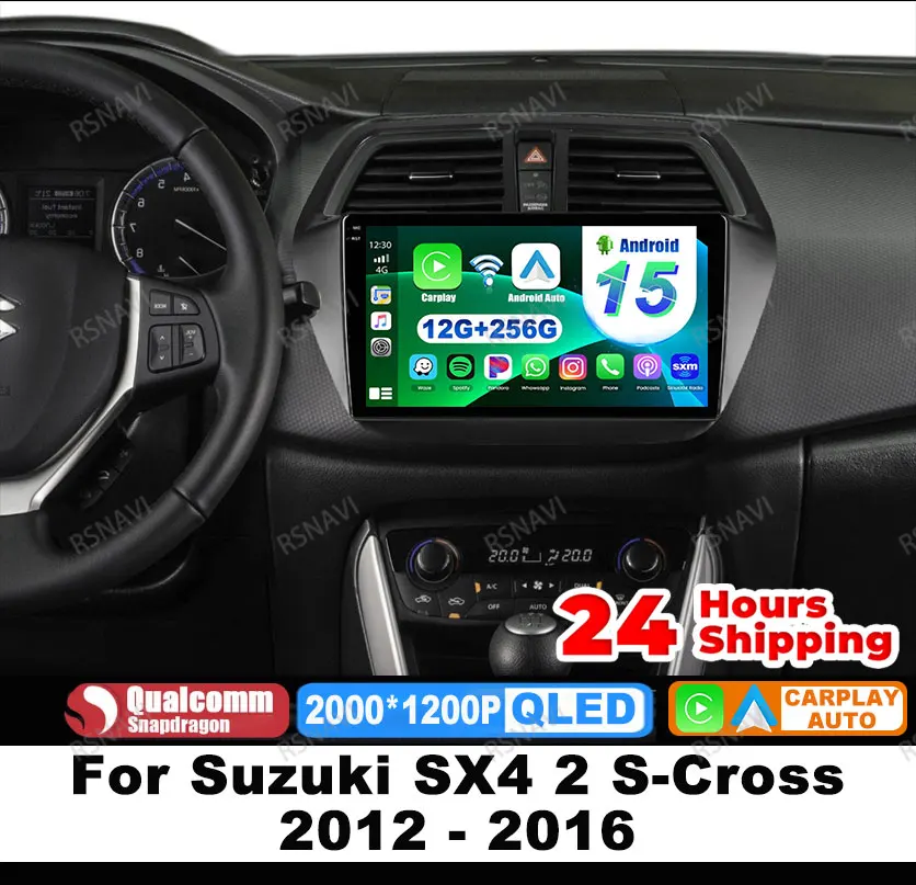 

Автомобильный радиоприемник Android 15 для Suzuki SX4 2 S-Cross 2012-2016 4G LTE 5G WIFI навигация беспроводной Carplay авто стерео DVD мультимедиа