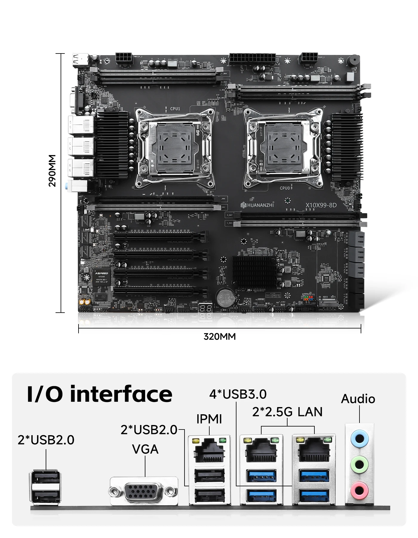 HUANANZHI X10X99-8D LGA2011-3 Motherboard Intel C612