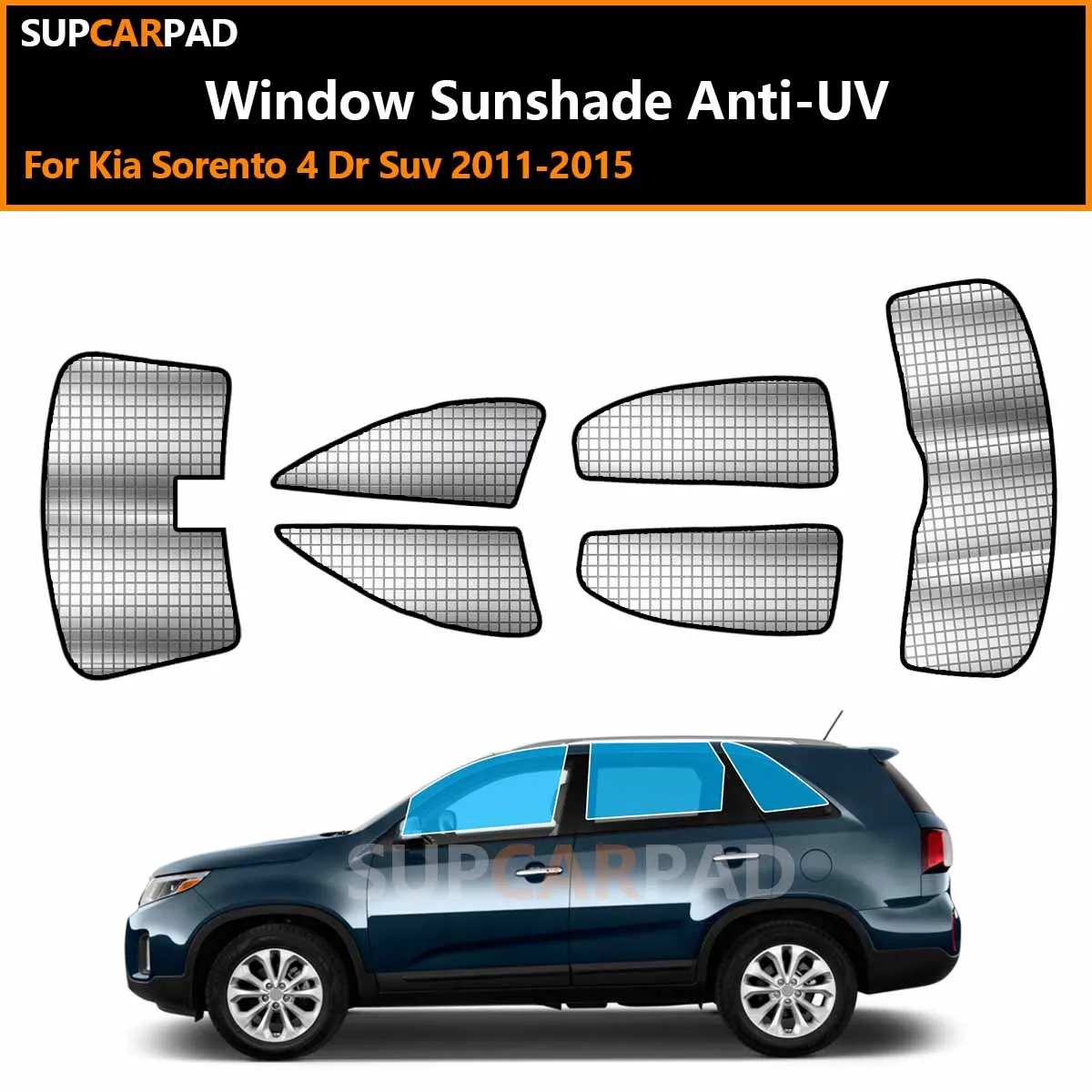 

For Kia Sorento 4 Dr Suv 2011-2015 Custom Car Window Sunshade Anti-UV Car Sun Window Visors Sunshade Covers Accessories