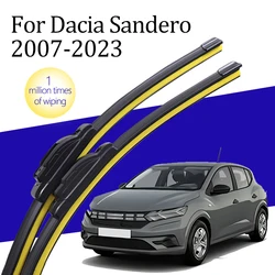 Wiper Blade J/U Hook Type New Natural Rubber Black HD Silent Car Front Windshield Wiper Blade for Dacia Sandero 2007-2023