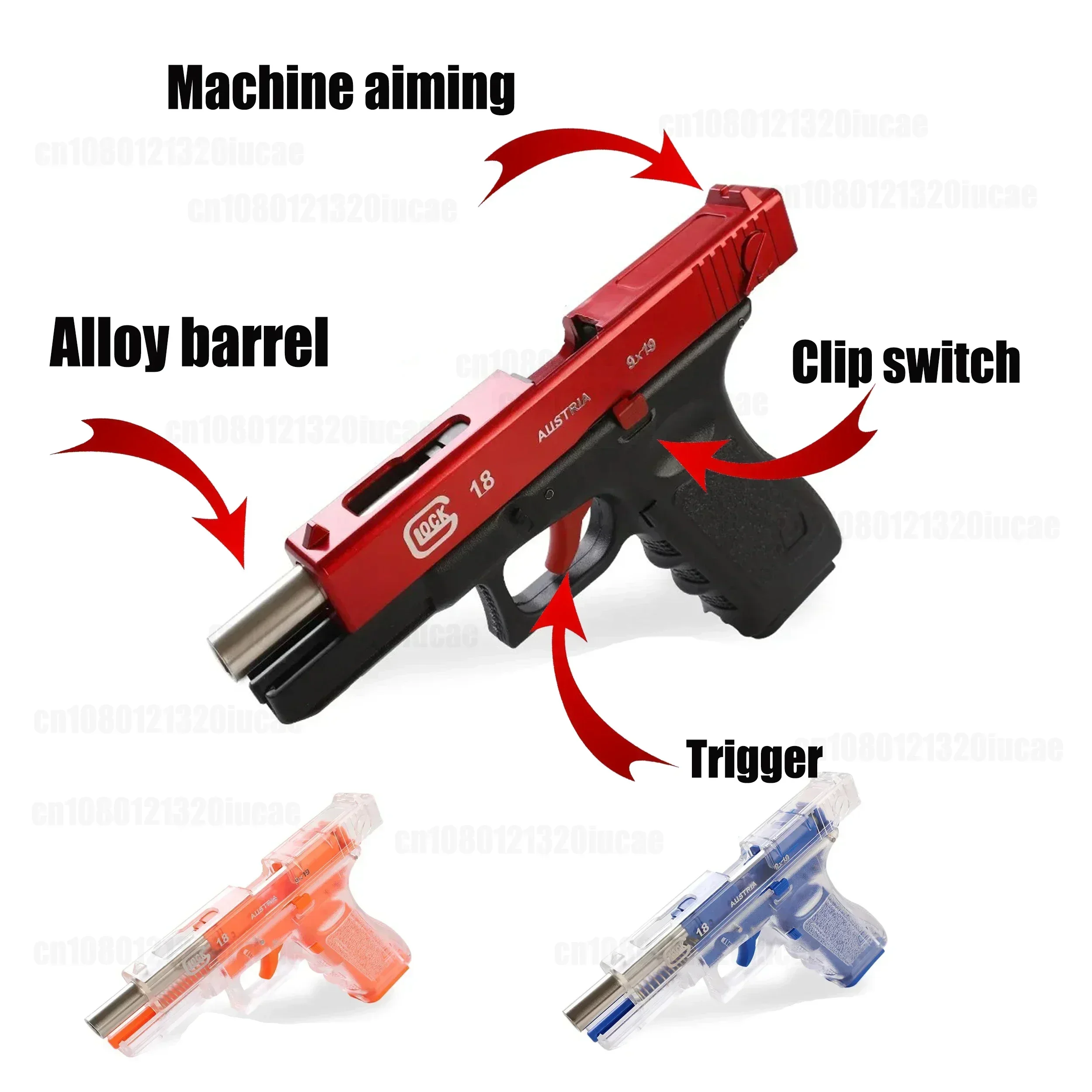 2024 Speelgoedpistool Hand Gezheng Locke G18 Leeg Trekmagazijn 3 Haakmachine Schieten Speelgoedpistool Quick-Release Terra Om Het Geschenk Van De Jongen Te Pakken