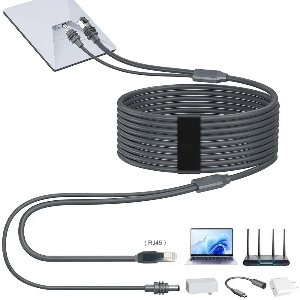 23m/30m For Starlink Mini 2 in 1 Power Cable DC/USB C to DC + RJ45 Ethernet Cable, Stable and Fast Network Wired Connection