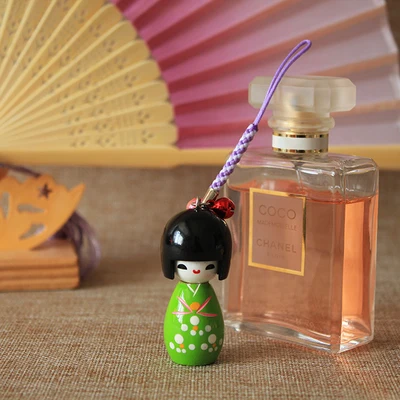 5cm Japanese kimono doll  puppet pendant with sling