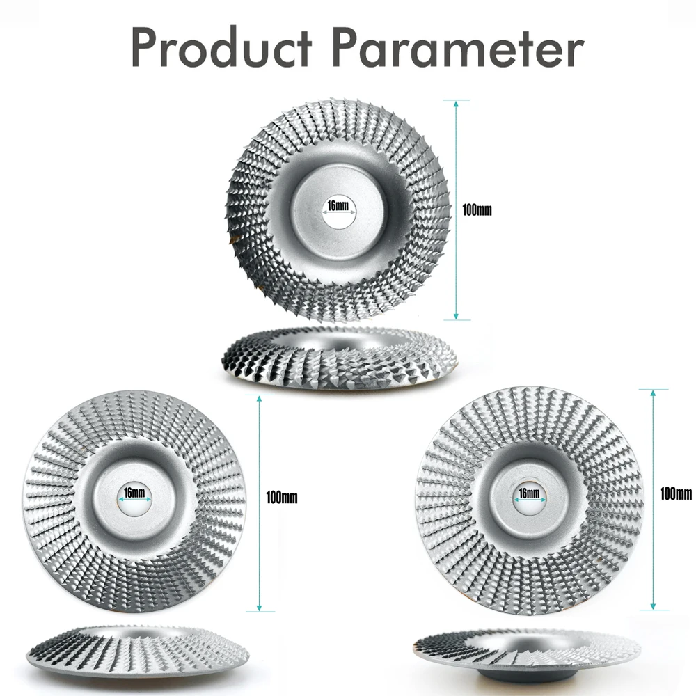Zestaw 3 szt. tarcz do rzeźbienia w drewnie do szlifierki kątowej 4" lub 4 1/2", tarcze do kształtowania drewna, tarcze szlifierskie do cięcia drewna