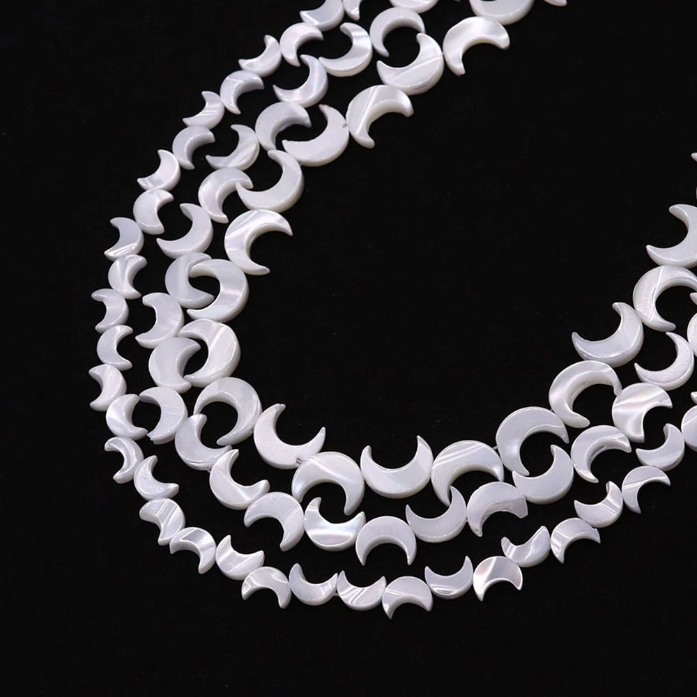 

Natural White Shell Beads Mother of Pearl Moon Loose Spacer Beads Charms for Jewelry Making DIY Bulk Fashion Jewelry Accessories