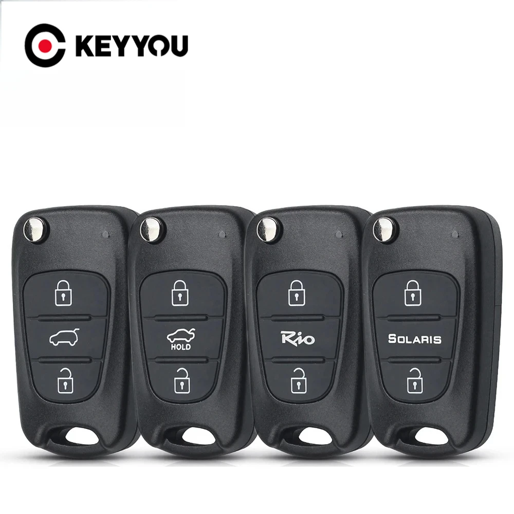 

Корпус дистанционного ключа KEYYOU для Kia Picanto Sportage K5 для Hyundai I20 I30 IX35 I35 Accent, 3-кнопочный складной чехол для дистанционного ключа