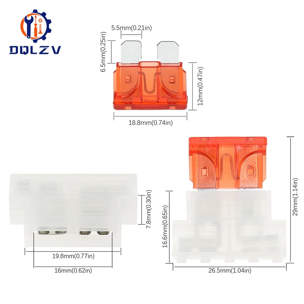 Średni uchwyt bezpiecznika samochodowego z bezpiecznikiem samochodowym ATC ATO Blade Fuse 1A 2A 3A 4A 5A 7.5A 10A 15A 20A 25A 30A 35A 40A — zdjęcie 7
