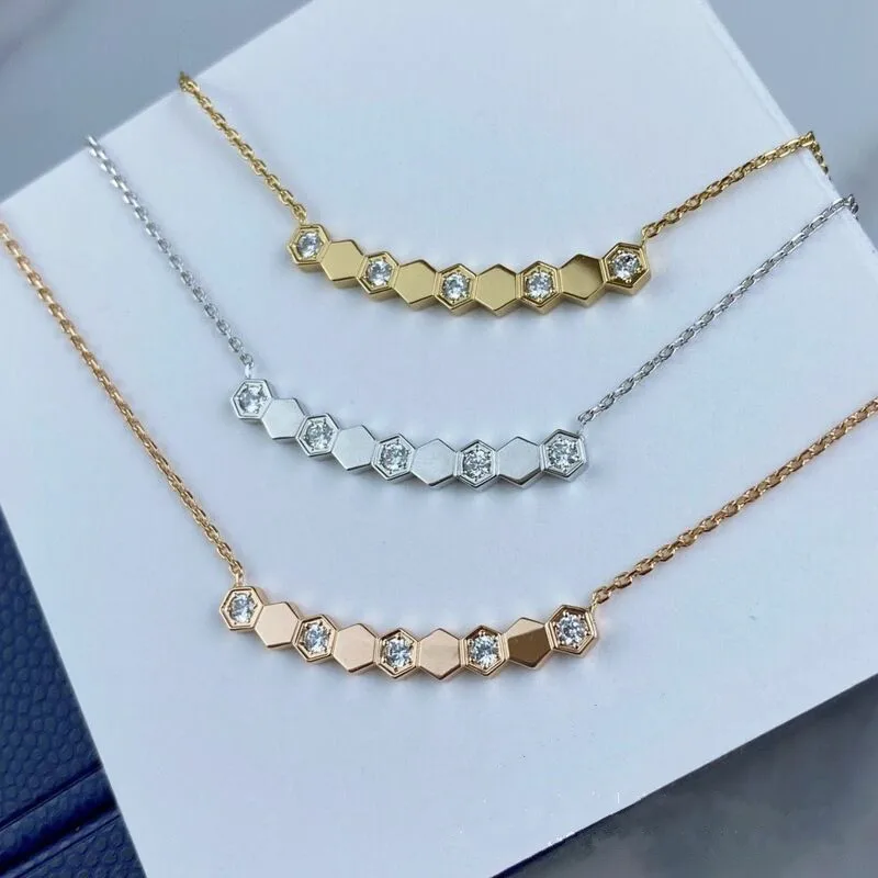 

High Quality Luxury Jewelry S925 Sterling Silver Honeycomb Necklace Women's Versatile Fashion Luxury Banquet Gift