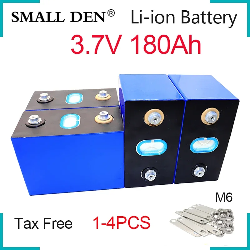 

1-4PCS New 3.7V 180Ah Lithium Battery 180000mAh Rechargeable Li-ion Cell DIY 12V 24V Electric Car RV Solar System Yacht inverter