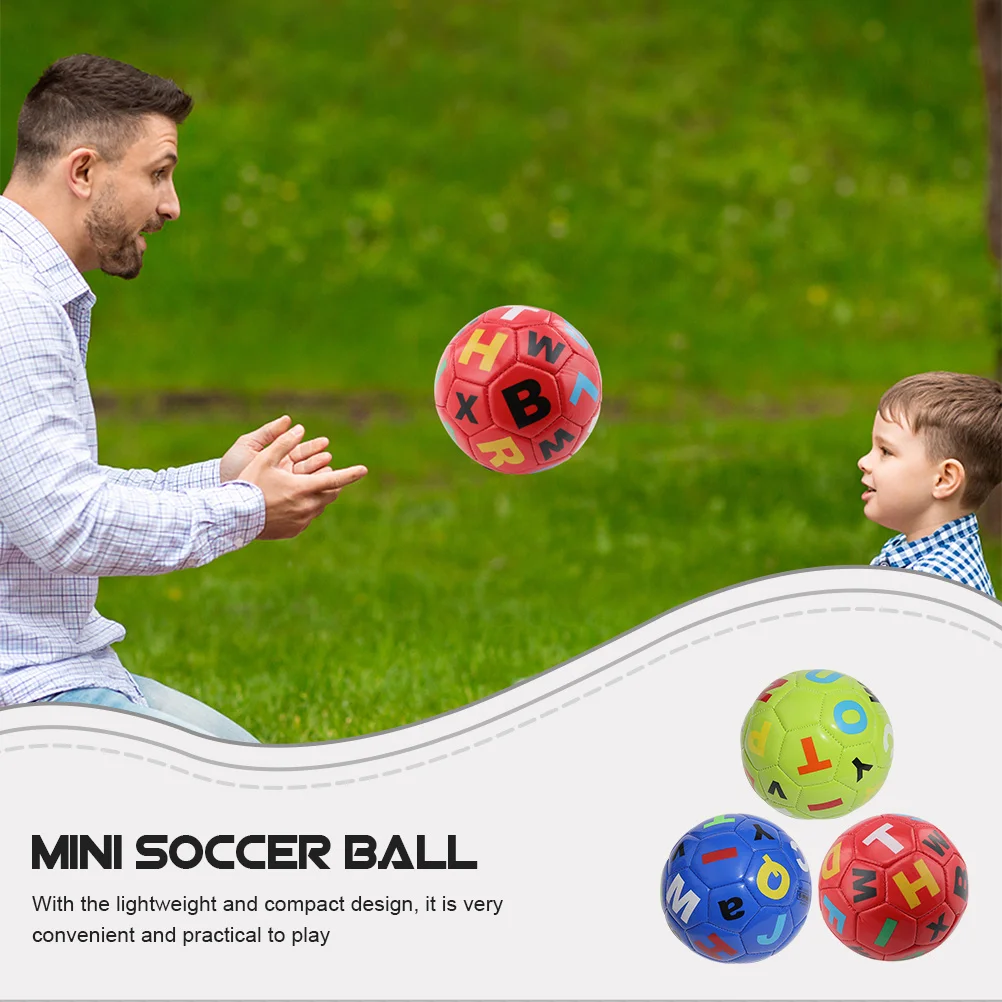 3 pçs crianças bola de futebol inflável design simulado para crianças 1-3 aumenta o interesse esportivo bola portátil leve para ativo