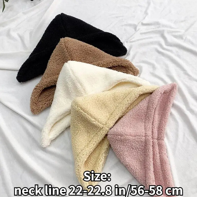 Unisex Fleece Detachable Hat Fluffy Fake Hooded Collar For Winter Coat Jacket Hooded Bonnet Winter Warm Fur Hat With Neck Collar