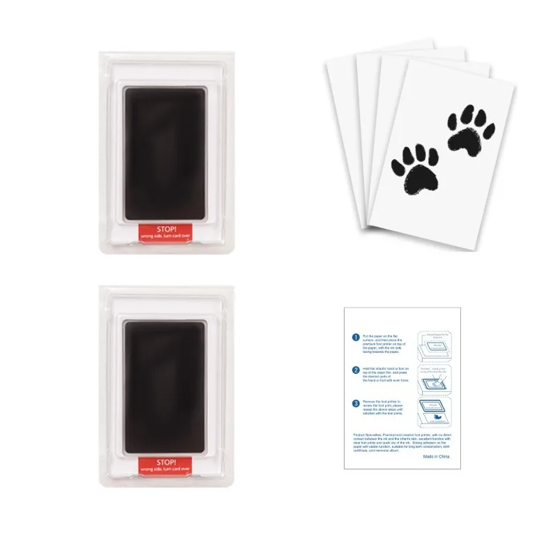 2 Packs Clean Touch Ink Pad for Baby Handprints Footprints ,Inkless Infant Hand & Foot Stamp,Pet Dog Paw Prints Souvenirs Gifts - view 4