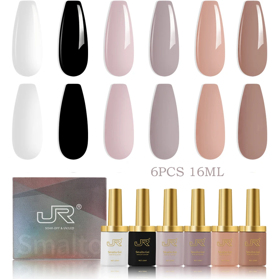 مجموعة طلاء أظافر جل Jr-uvu ، مجموعة من 6 أجزاء ، متوفرة باللون الأحمر والوردي واللون العاري ، للمنزل ، diy ، diy ، معطف أساسي ، معطف أساسي ، هدايا ، 16 روض #5