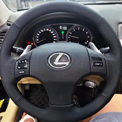 Hand-Stitched Wear-resistant Braids on Steering Wheel For Lexus IS250 IS300 ES250 Car Steering Wheel Leather Cover