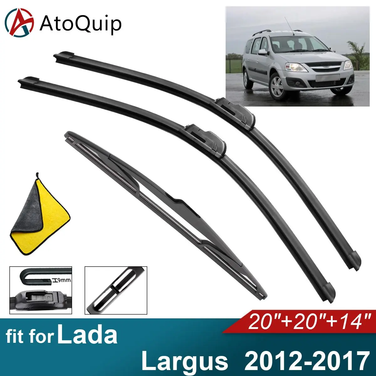 

Car Windshield Wiper Blades Fit For Lada Largus Rear Wiper Blades Soft Rubber Auto Front Windscreen