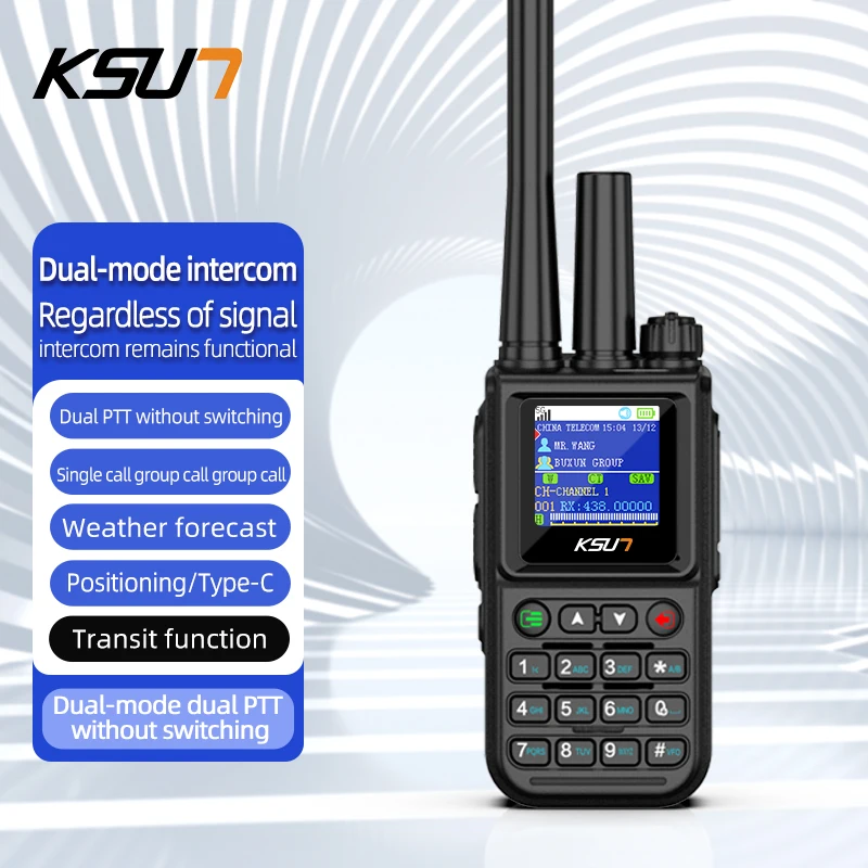 

KSUT CT80 Professional Long Range Walkie Talkie Public Network and Analog Intercom Group Communication for Camping