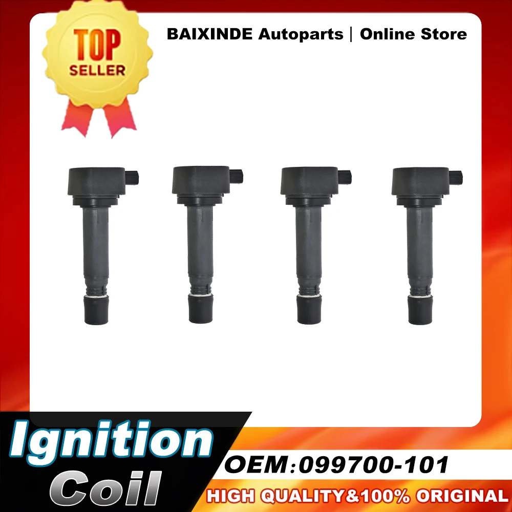 

1/4PCS Ignition Coils 30520-RNA-A01 099700-101 For Honda Civic 1.8L 2006 2007 2008 2009 2010 2011 UF582 C1580 UF-582