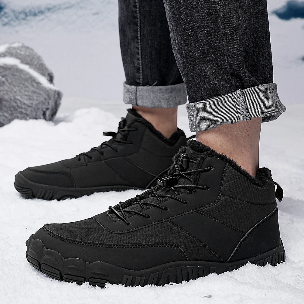 

Winter Snow Boots Lightweight Barefoot Shoes Waterproof Warm Lined Booties Trail Running Shoes for Outdoor Sports