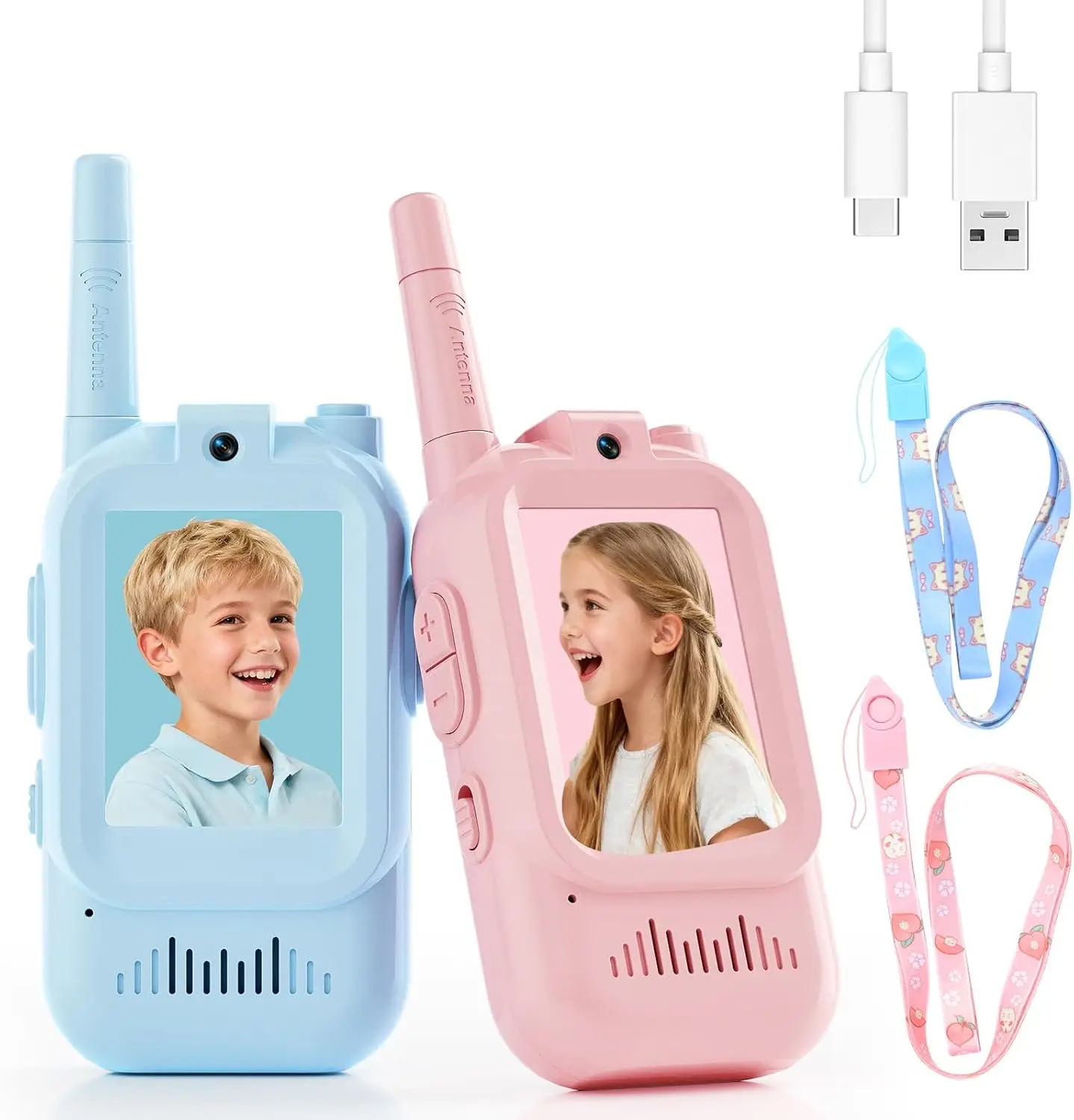 Video Walkie Talkies for Kids – Kids Walkie Talkies 2 Pack with Voice Changer, 1000 Feet Range, Fun Toys for Indoor Play, Campi
