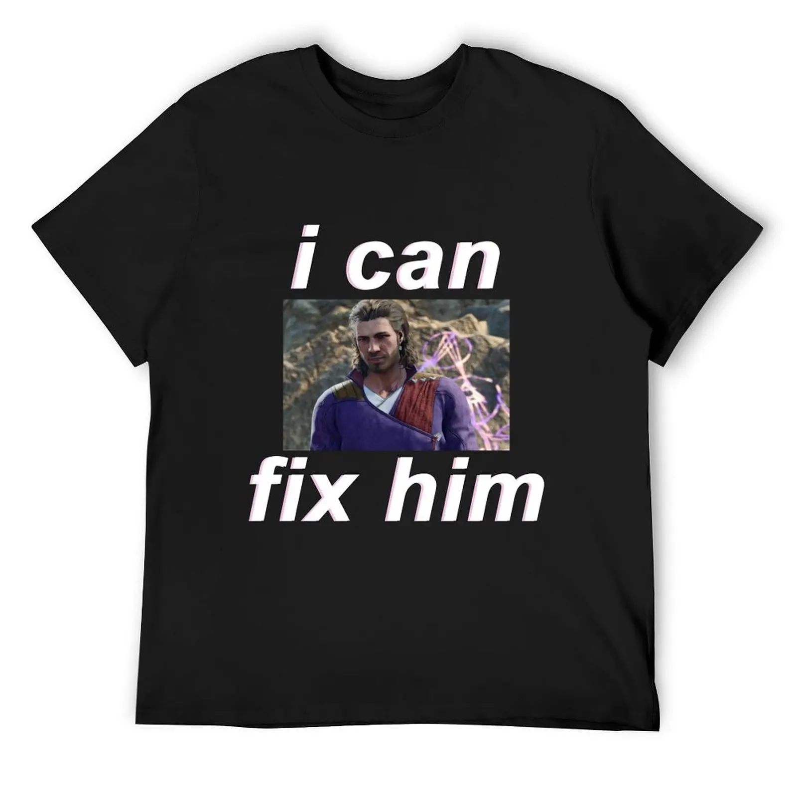 (FOR DARK BACKGROUND) Gale I can fix him T-Shirt customs quick-drying anime shirts men