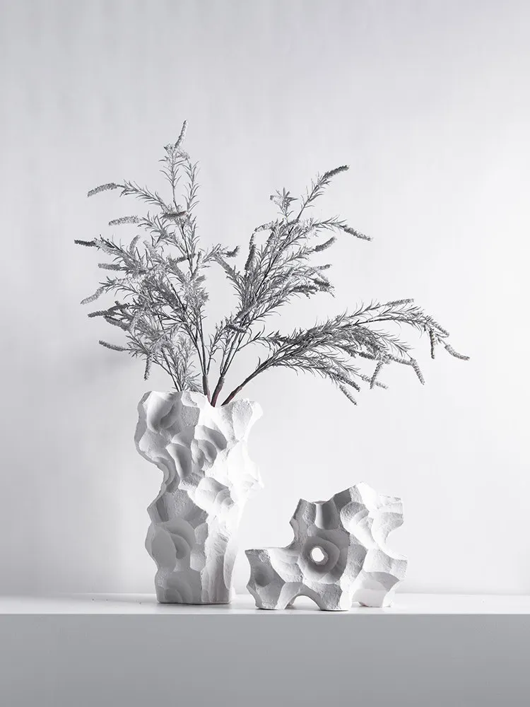 Wabi Sand Wind Taihu Stone Flower Ornament Restaurant Living Room Homestay Model Room Ornament Dry Vase Desktop