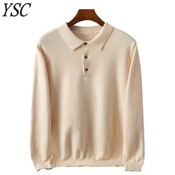 Ysc 2023 Klassieke Stijl Heren Gebreide Wolmix Trui Polokraag Lange Mouwen Losse Warme En Zachte Hoogwaardige Pullover