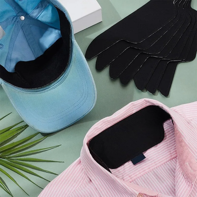 30pcs Hat Sweat Liner PVC Disposable Neck Collar Sweat Pads Collar Shirt Protector Absorbent Collar Liners Pads