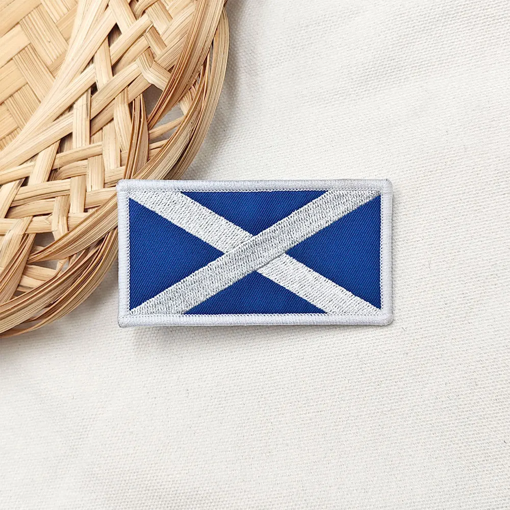 A flag of Scotland embroidery tactical patches. clothes and backpack decorations can be ironed and sewn or hook and loop