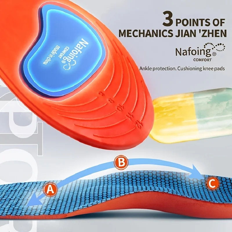Sport Orthopädische Einlegesohlen Männer Frauen EVA Atmungsaktive Dämpfung Schuhe Einlegesohle Füße Erleichtern Druck Laufen Fußball Pflege Pads – Detail 6