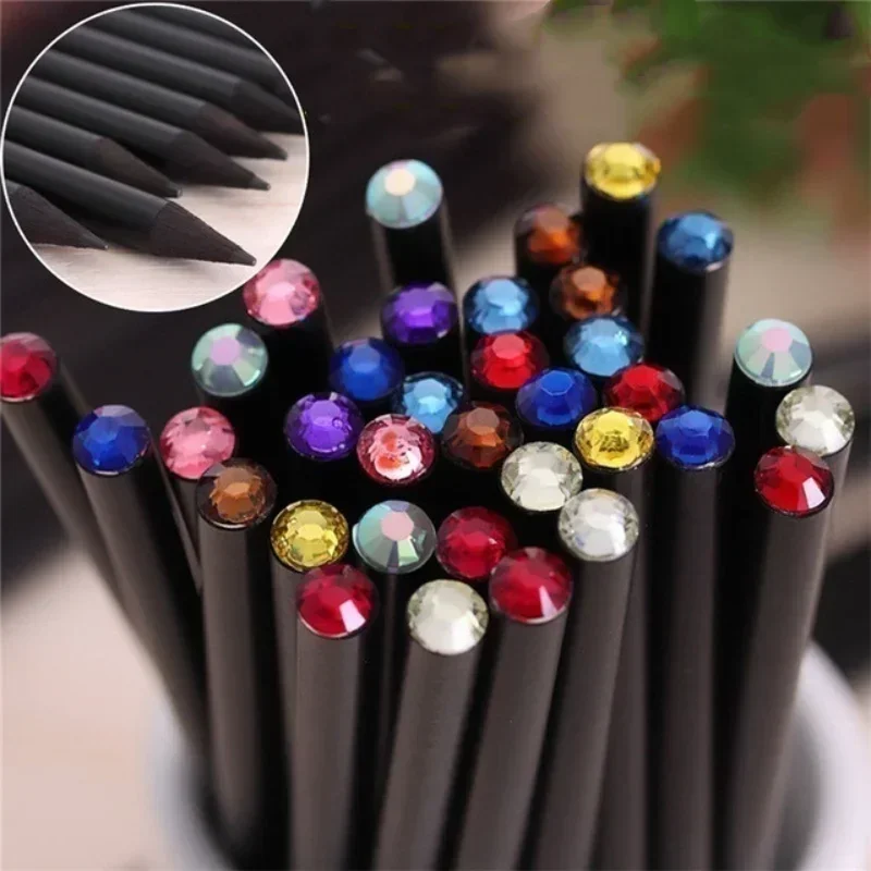 5Pcs Pencil Hb Diamond Color Pencil Stationery Items Drawing Supplies Creative Pencils for Basswood Office School Supplies