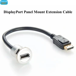Displayport 1.2 Male to Female Extension Cable 4K@60Hz DP to DP Flush Dash Panel Mount Converter Threaded Fixed for HDTV Audio