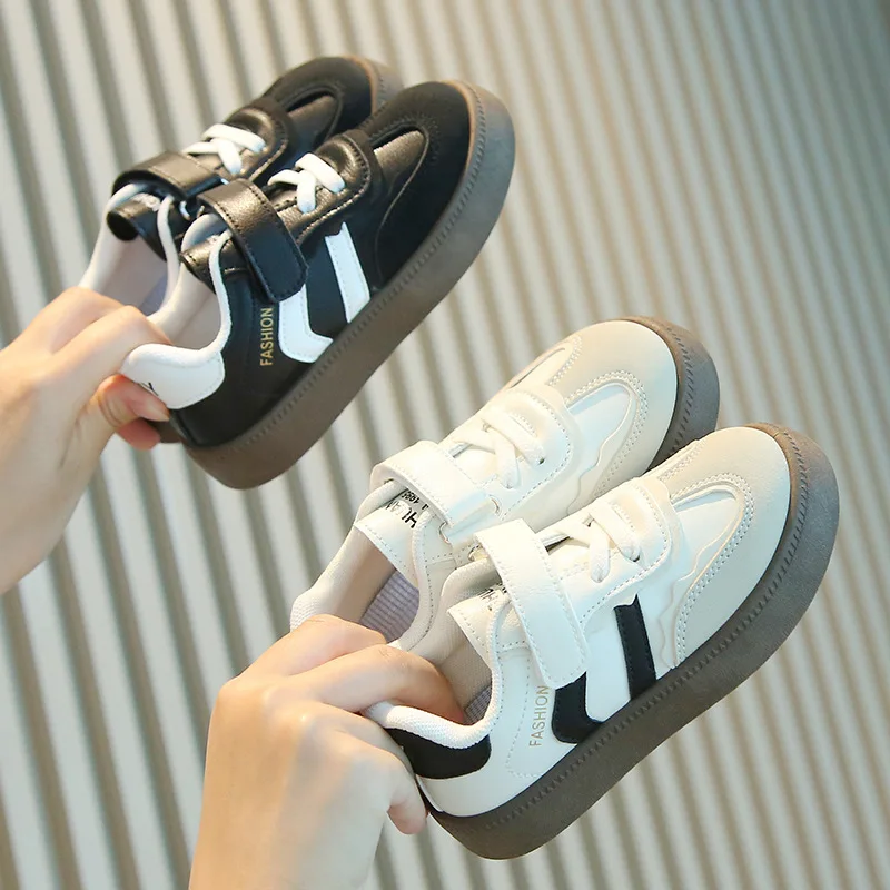 Spring Autumn Children Soft-Soled Non-Slip Retro Skate Shoes Girl Boy Breathable Baby Sports Shoes Lightweight Casual Shoes Kids