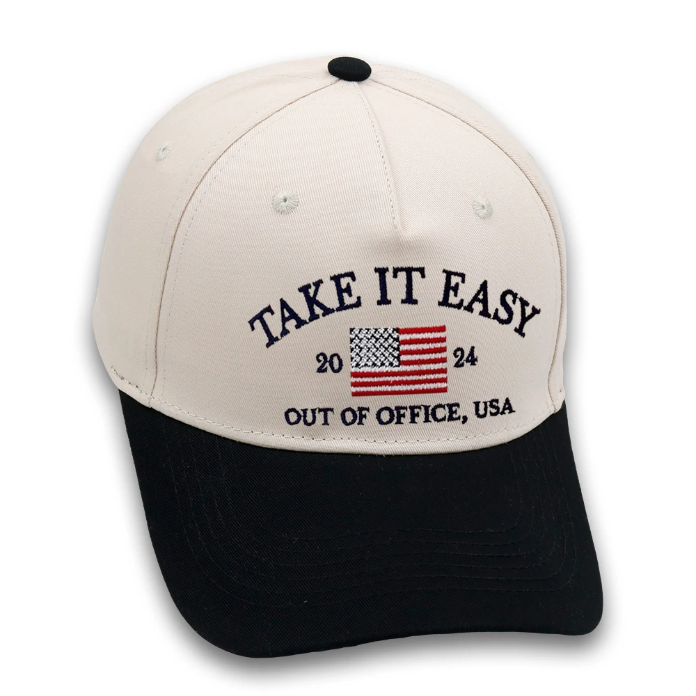 Take It Easy Vintage Trucker Hat 2024 USA Embroidery Baseball Cap Woman Leisure Outdoor Hat