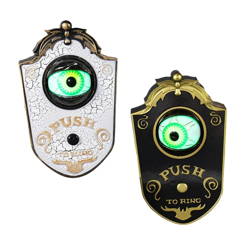 

HLZS-домашний подвесной электрический светящийся звучащий одноглазый дверной звонок, украшение на Хэллоуин, реквизит ужасов, светящийся дом на День призрака