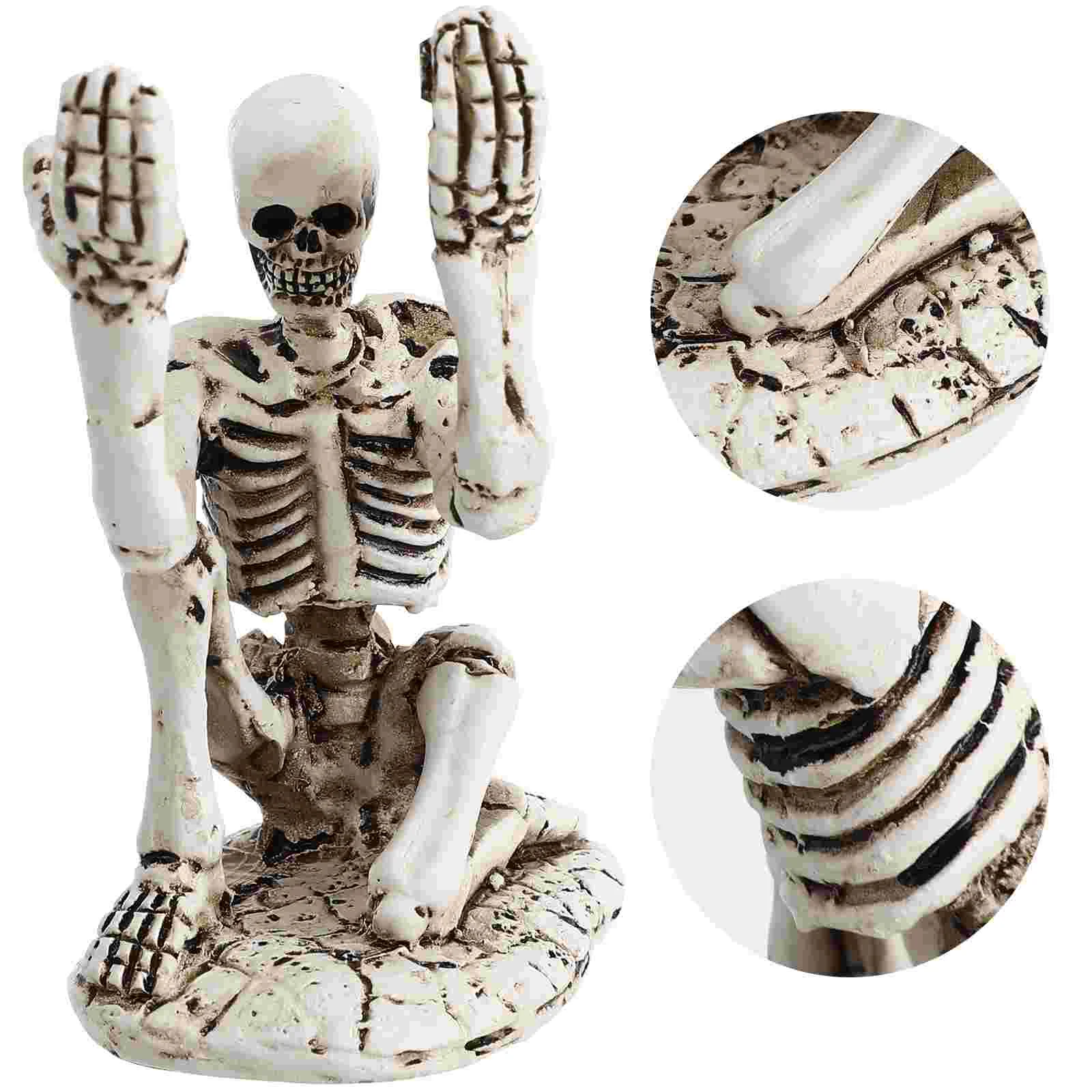 Skull Pen Holder Figureine Desk Esketon Storage Rack Brush Multipurpose Resin Decorative Toothbrush Makeup