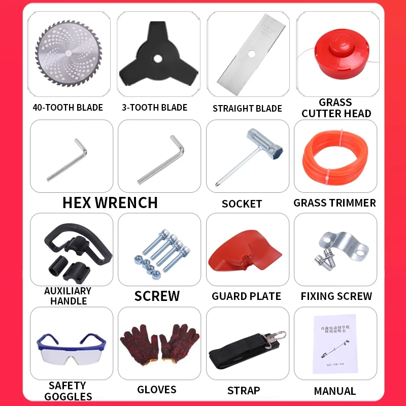 

Electric Lawn Mower DC 24V/48V Home Weed Trimmer Hedge Trimming, Weed Removal, Branch Cutting, Agricultural Harvesting