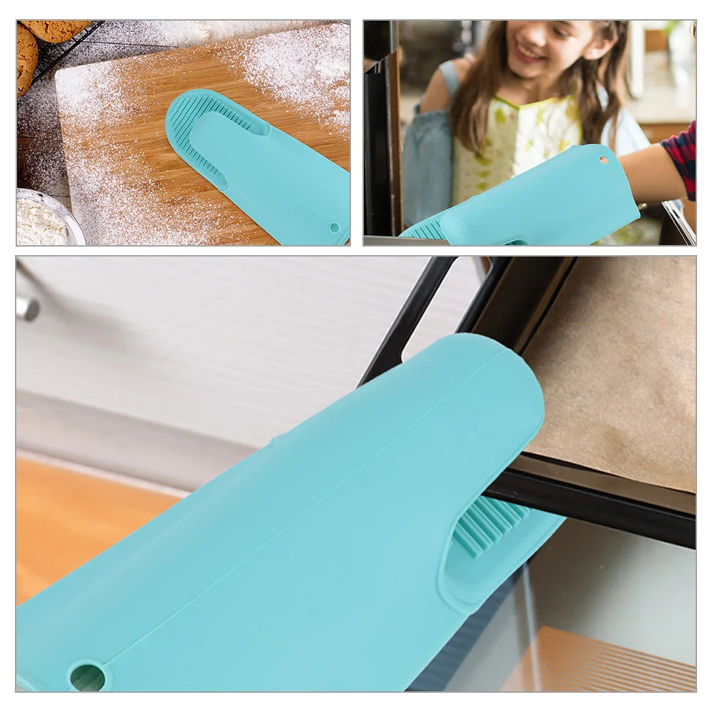 

2 Pcs Anti-scald Silicone Gloves Microwave Hand Mitts Heating Cooking Resistant Silica Gel Non-slip Oven