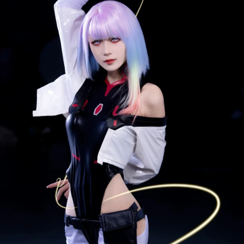 Cyberpunk Edgerunners Lucy Women's Cosplay Costume Set with Bodysuit Jumpsuit Jacket And Wig Full Suit for Halloween Party