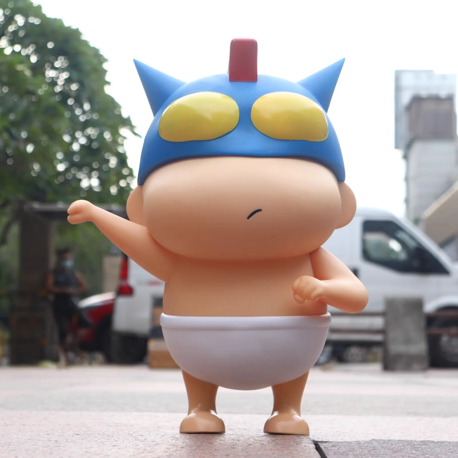 40cm Anime Figure Crayon Shin-Chan Series Dynamic Superman Ah Dai Nohara Shinnosuke Large Model Ornaments Collection Toy Gift