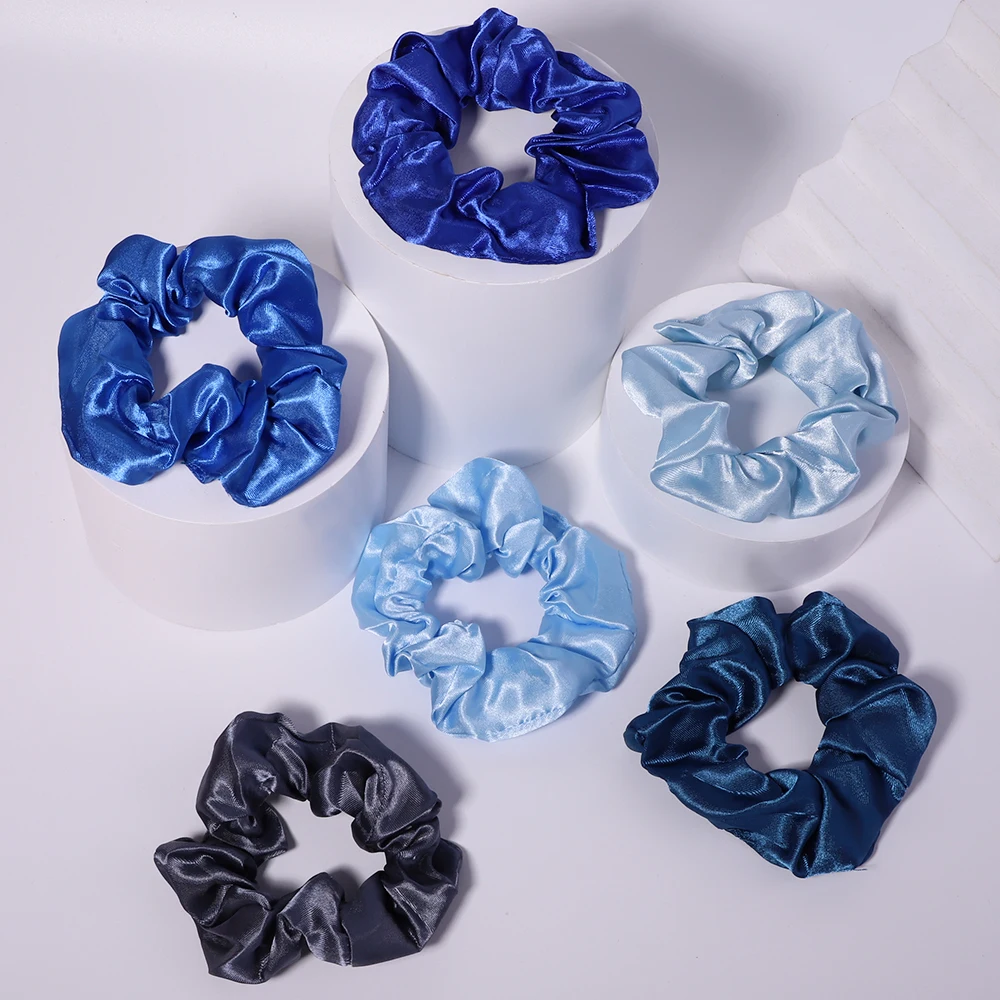 4 inches Women Multicolor Silk Scrunchie Elastic Handmade Hair Band Ponytail Holder Hairband Headband Hair Accessories