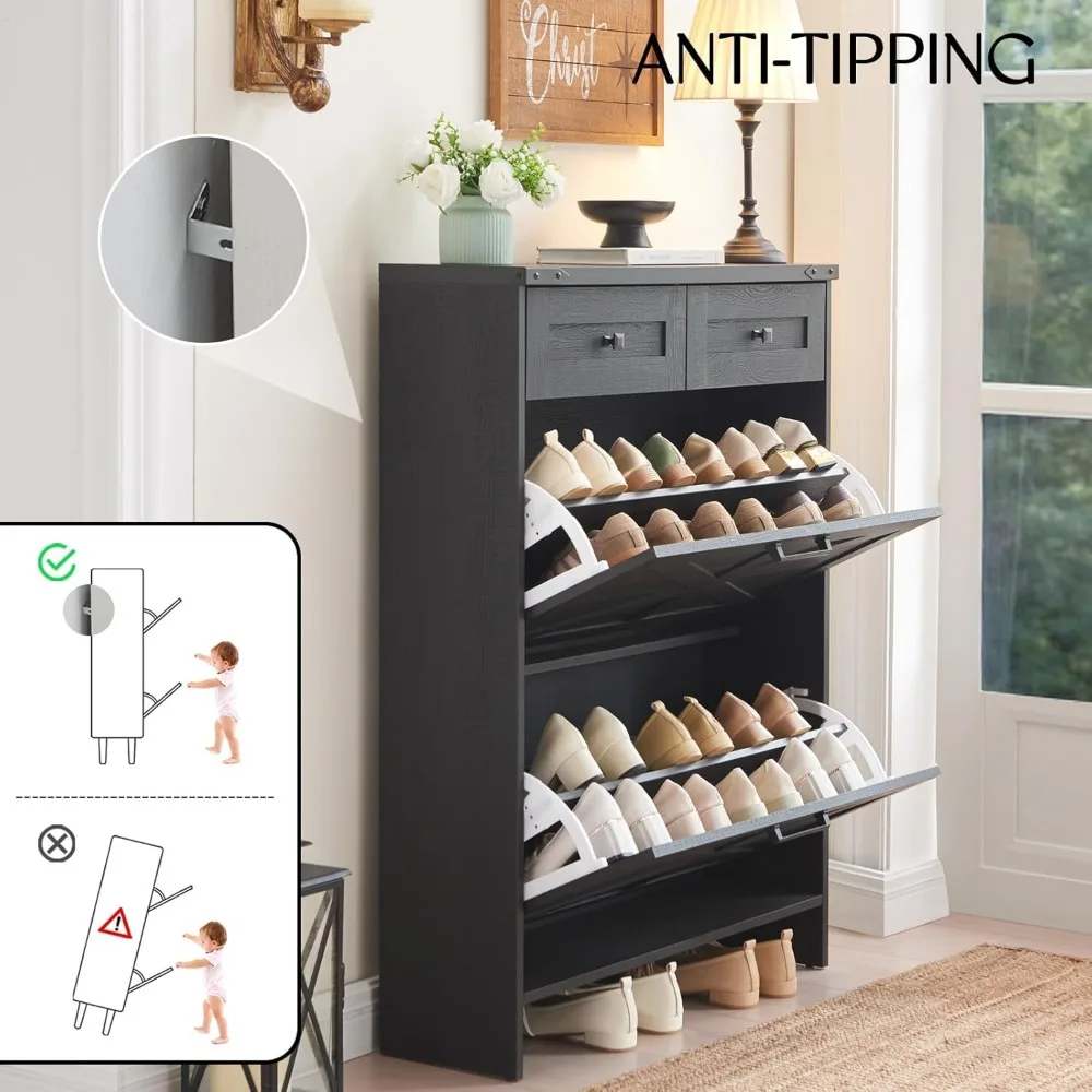 خزانة أحذية قائمة بذاتها على طراز المزرعة مع أدراج مخفية وتصميم ضيق للتخزين الفعال #6