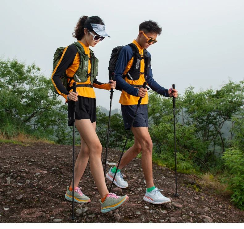 2pcs AONIJIE New Folding Outdoor Quick Lock Hiking Pole Walking Stick 105cm 115cm Trekking Pole For Height 155cm to 175cm