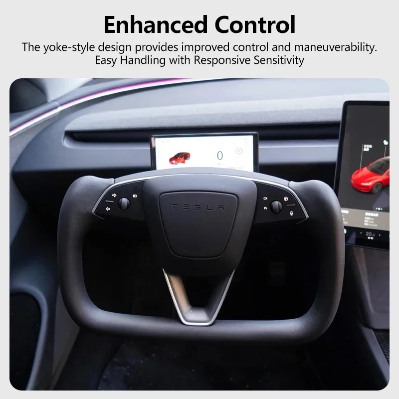 NovaAcc For Tesla Model 3 Highland Yoke Steering Wheel 2024 with Heating Personalized Customize Black White Car Accessories