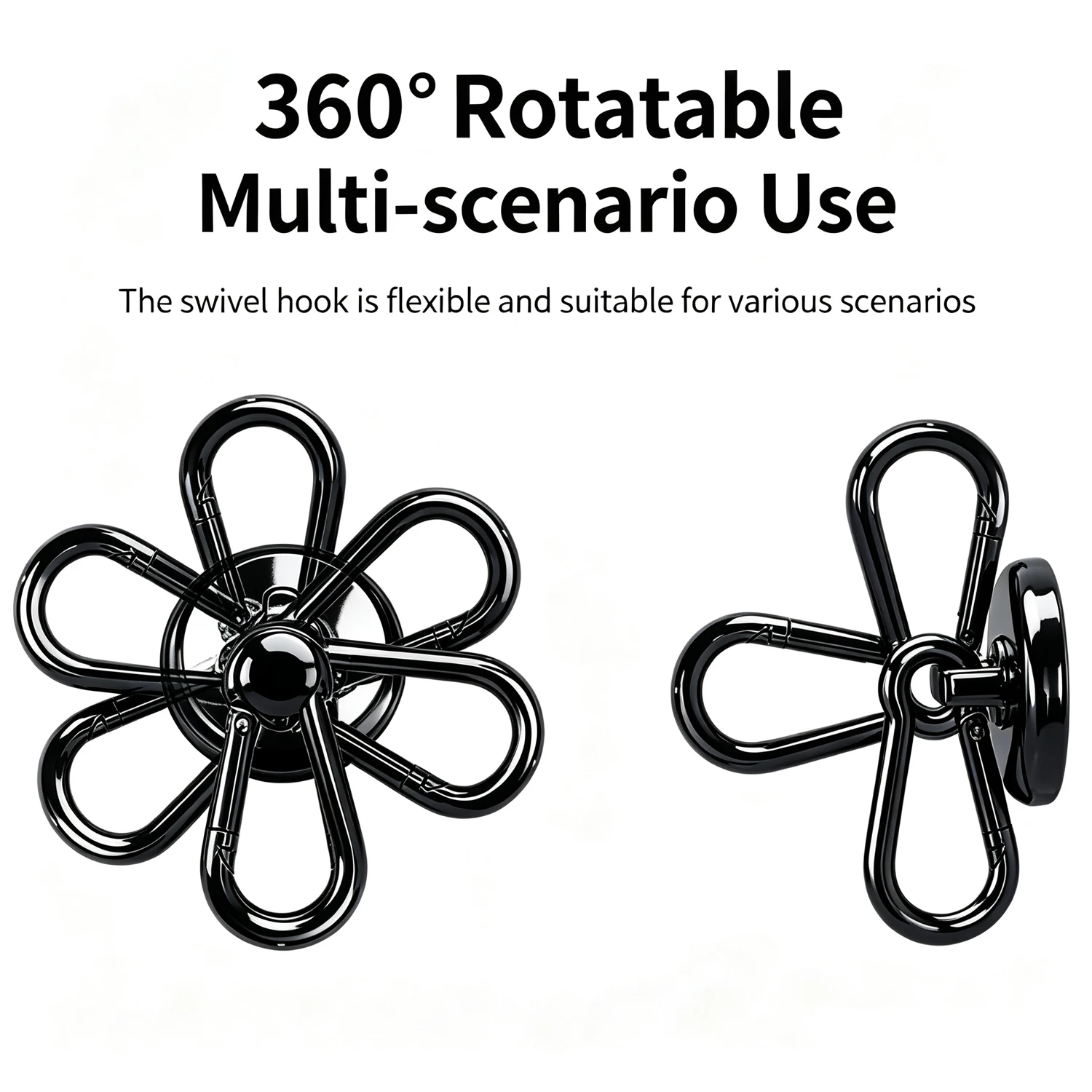 Super StrongMagnetic Hooks Strong Heavy Duty Neodymium Hooks With Swivel Carabiner Hook For Refrigerator 1pcs Magnetic Materials