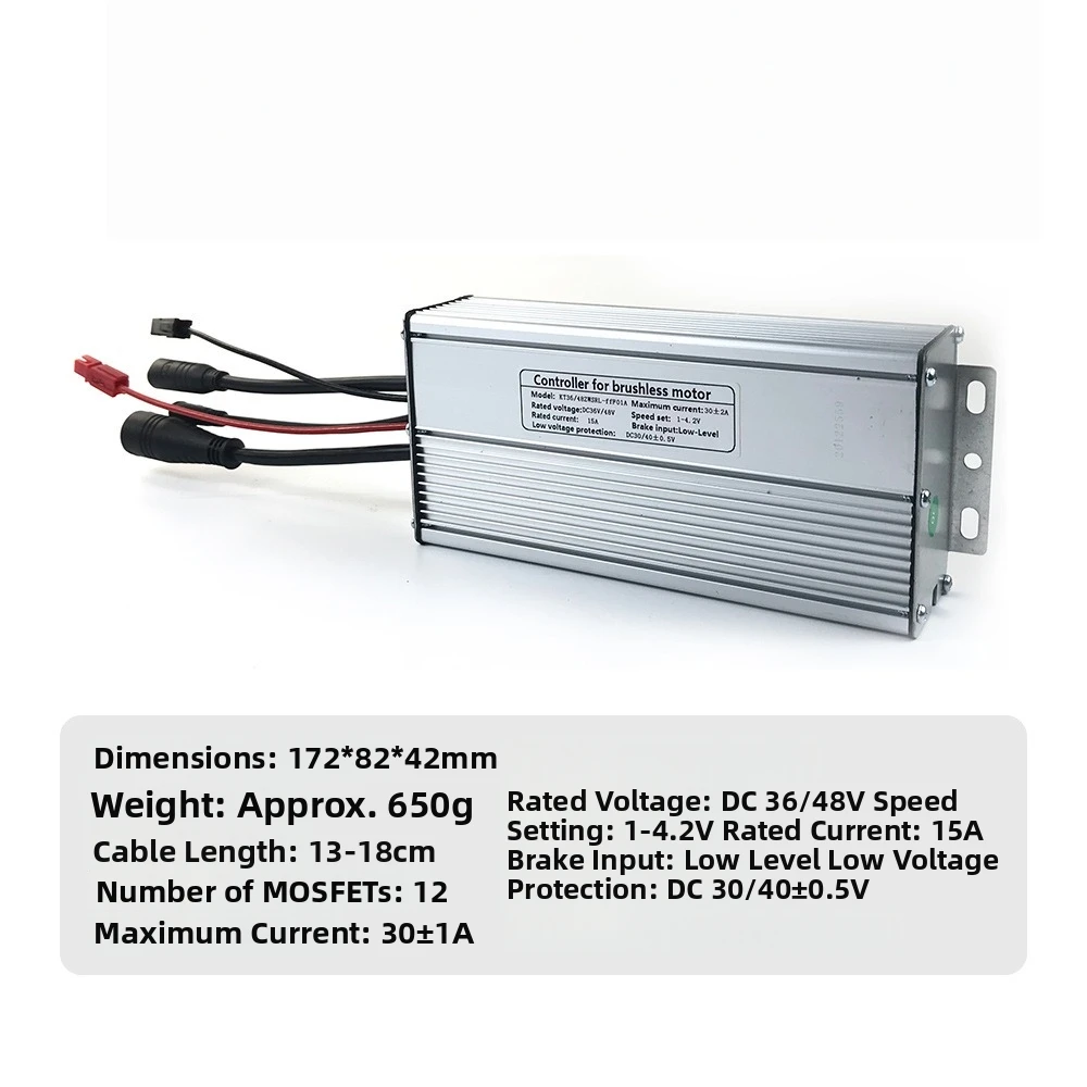 KT-30A 36V 48V 12 Mosfet Square Wave Controller for E-Bike Conversion Kit Waterproof or Standard Plug Match 1000W Motor