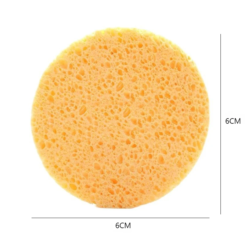 10pcs 6cm Face Round Makeup Remover Tool Natural Wood Pulp Sponge Cellulose Compress Cosmetic Puff Facial Washing Sponge