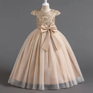 حفل التخرج وفستان الزفاف ، التطريز ، الترتر ، الزهرة ، أداء الأطفال ، طول الأرضية ، المأدبة أفضل 8 فستان حفلة موسيقية للأطفال - رقم 3