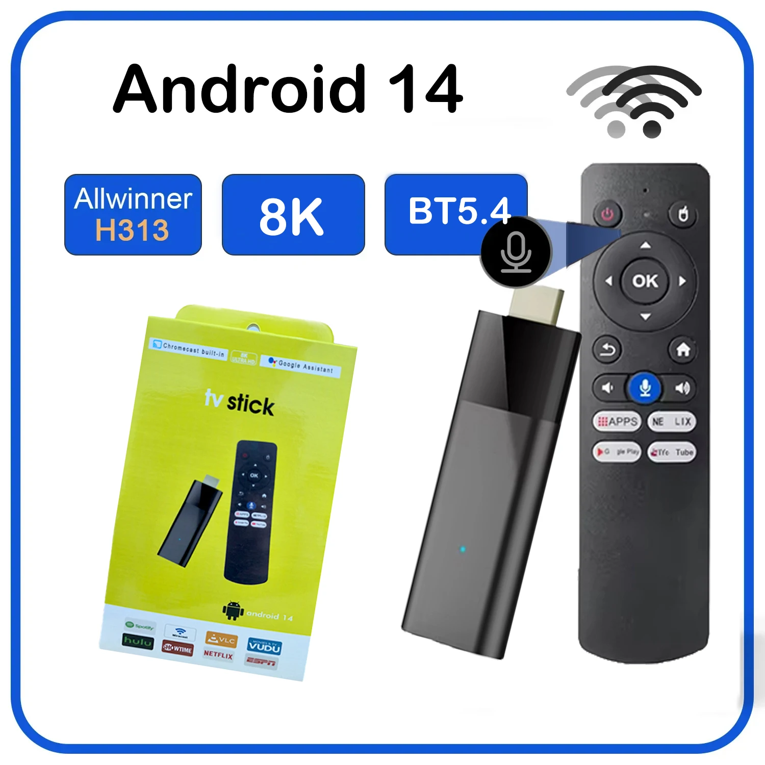 Q12 صندوق التلفزيون الذكي Android14 Allwinner H313 8K بلوتوث 5.4 مزدوج واي فاي جوجل 8G + 128G ROM صوت مشغل الوسائط عن بعد صندوق التلفزيون 2025