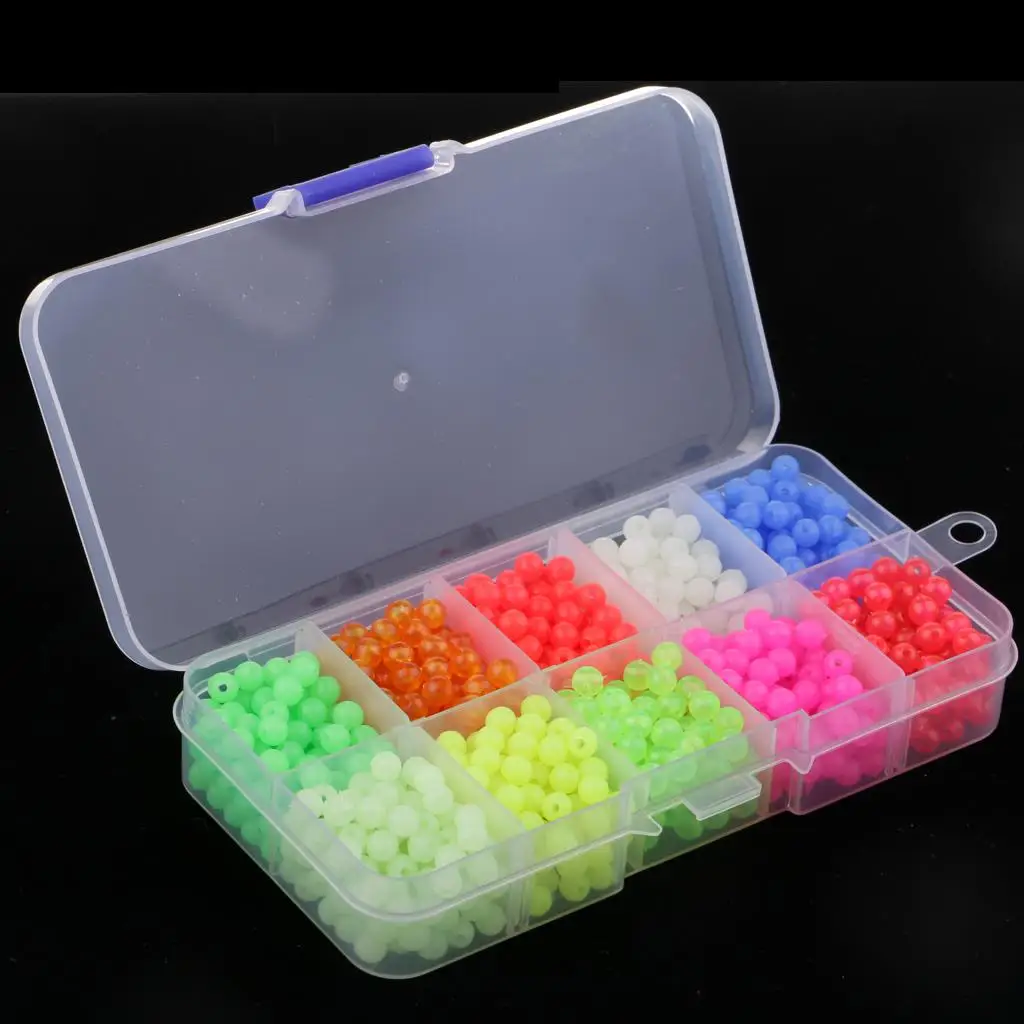 

1000pcs Fishing Beads Plastic Luminous Round Shaped Beads Round Beads Fishing Tackle Tools