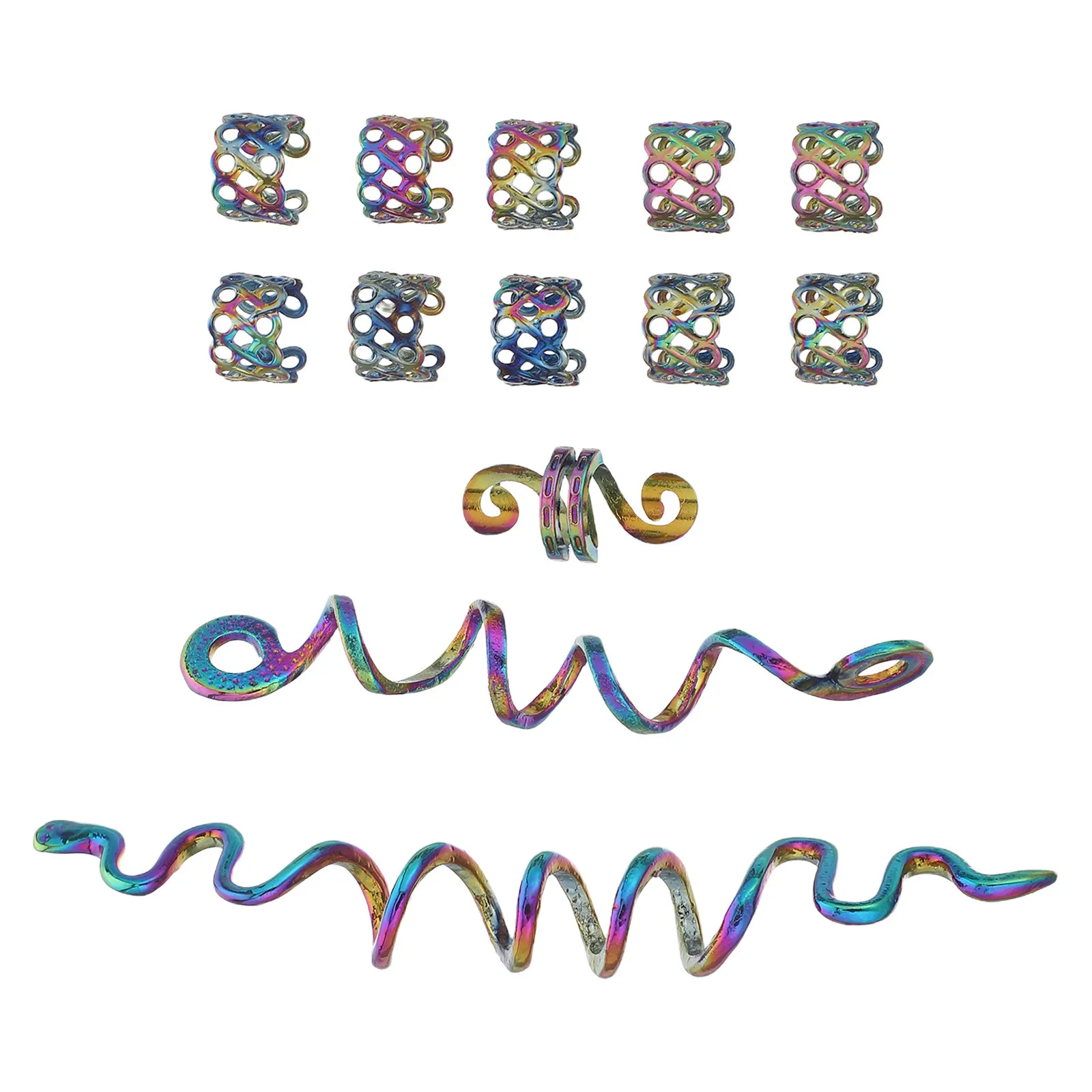 

1Set Vintage Hair Clips Hair Jewelry for Braids Delicate Color Braid Spiral Coils Metal Cuffs Braiding Accessories Gift Idea